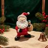 Reusable Holiday Decor for Xmas Santa Claus Resin Ornament, Hand Painted Festive Figurine, Vintage Small Christmas Figures Desktop Style Statue