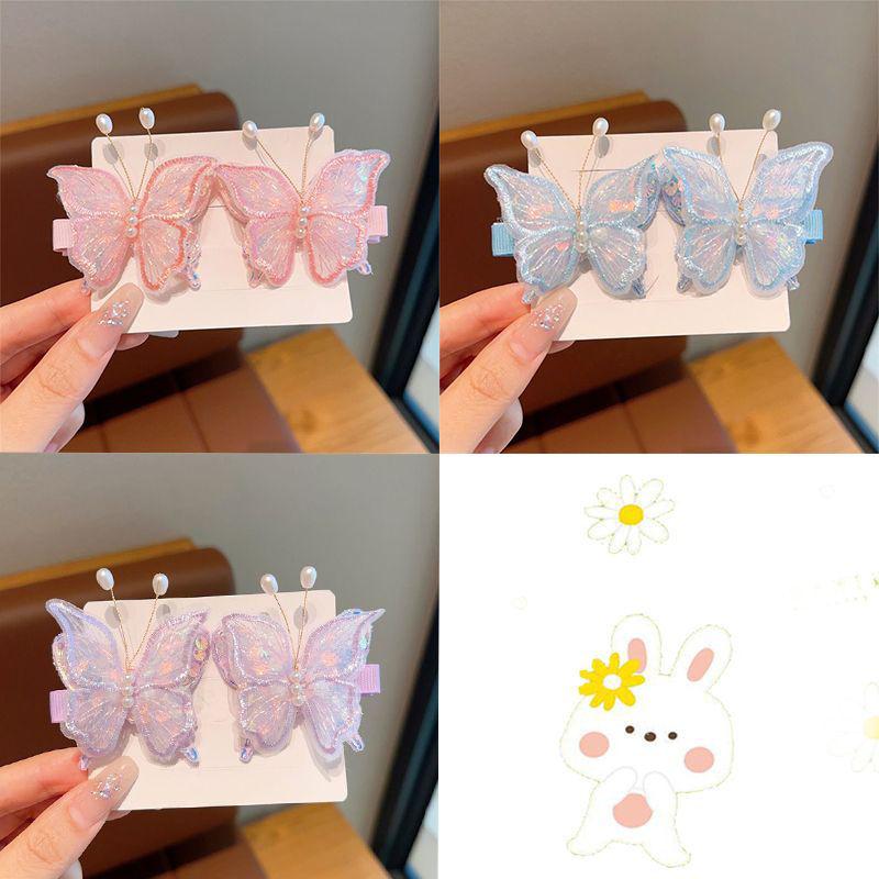 Children's butterfly hair clip for little girls, no harm to hair princess hair clip for girls, broken hair clip for baby hair accessories