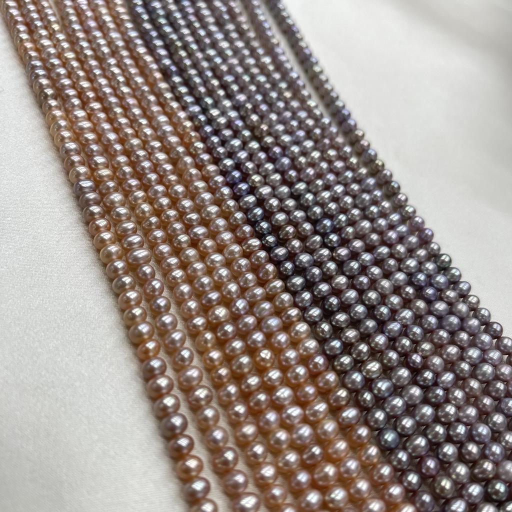 1String, Natural Freshwater Pearls, 4-5mm, Handmade Near Round Pearl Beads for Jewelry Making DIY, Cheapest Items Available 36cm