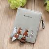 Zipper Small Wallet, Women's Cute Snap Button Wallet With Card Slots