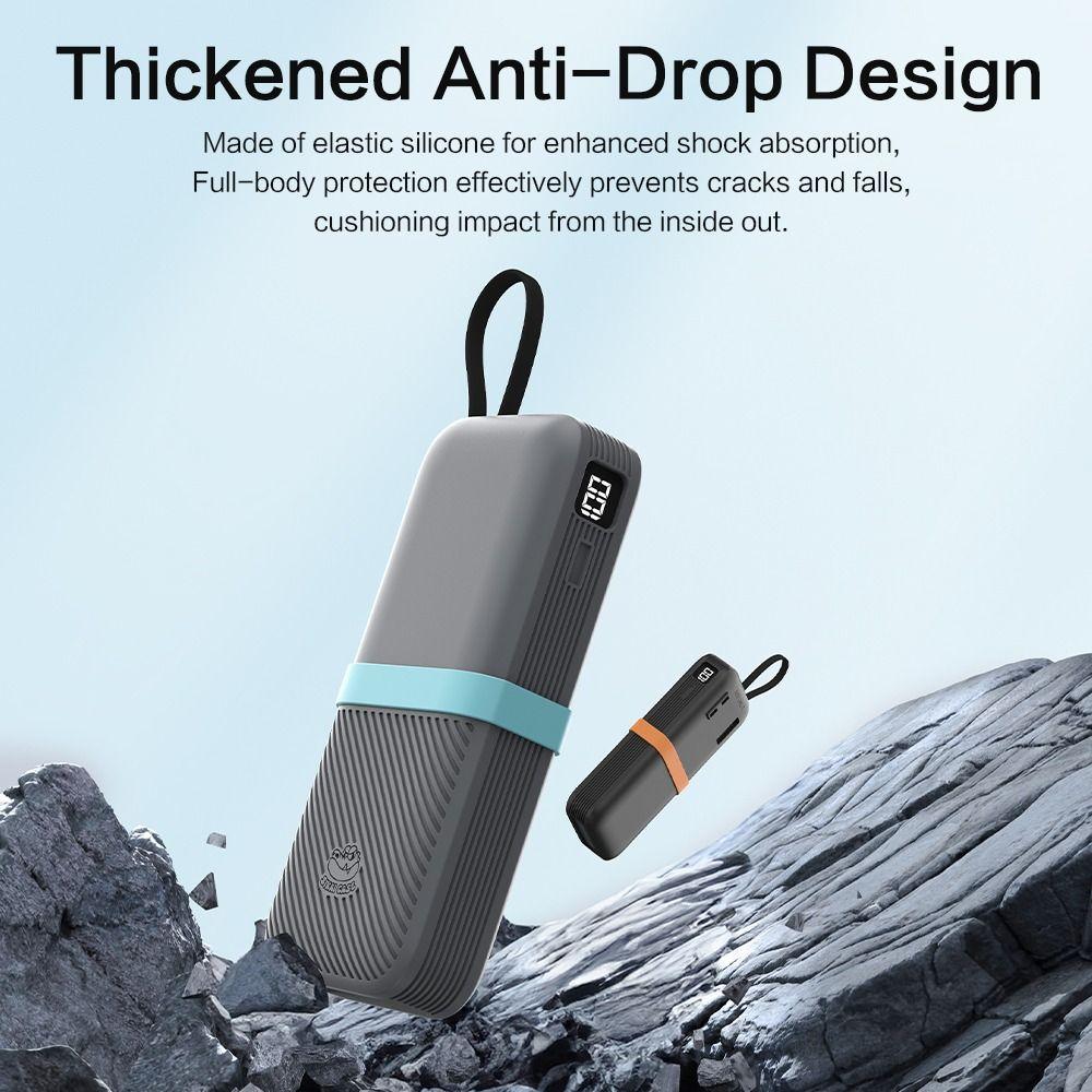Solid Color Silicone Case Shockproof Carrying Case for CUKTECH CP25 20000mAh Power Bank 55W Travel