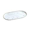 Multi Functional Marble Oval Disk Marble Texture Oval Dish Jewelry Display Plate  Living Room