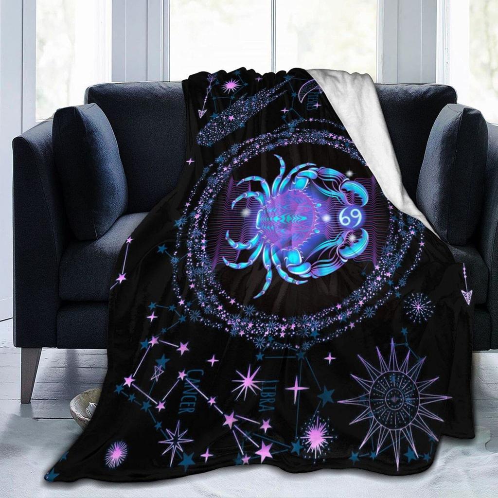 Cartoon Constellation Flannel Blanket Light Blanket Sofa Bedroom Bed Decorative Blanket