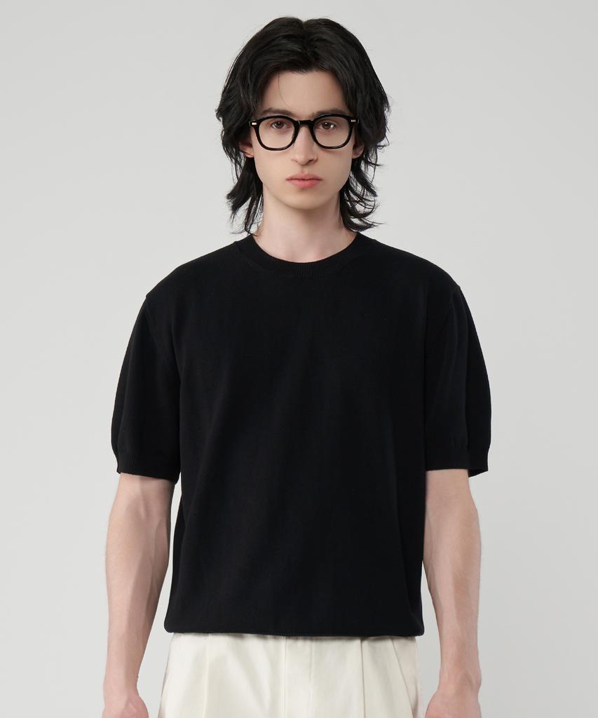 UNTAPPED STUDIO Washable Cool Cotton Short Sleeve Round Knit 4 Colors (Type A)