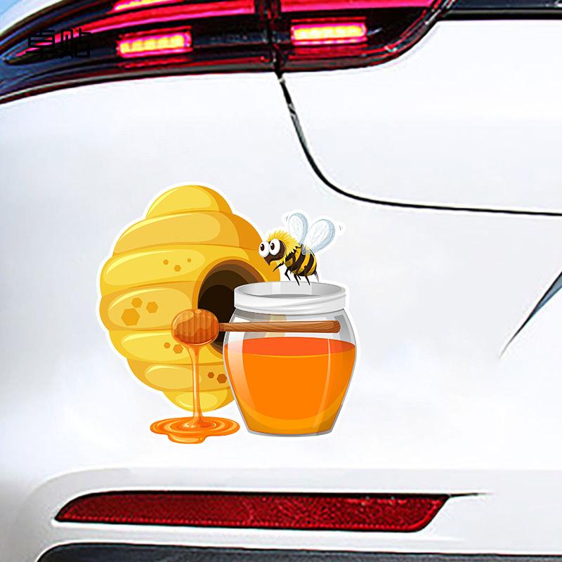 Bee Honey Car Stickers Decal Vinyl Detachable Waterproof Outdoor Car Bumper Window Notebook Computer Decoration Car Accessories TM297