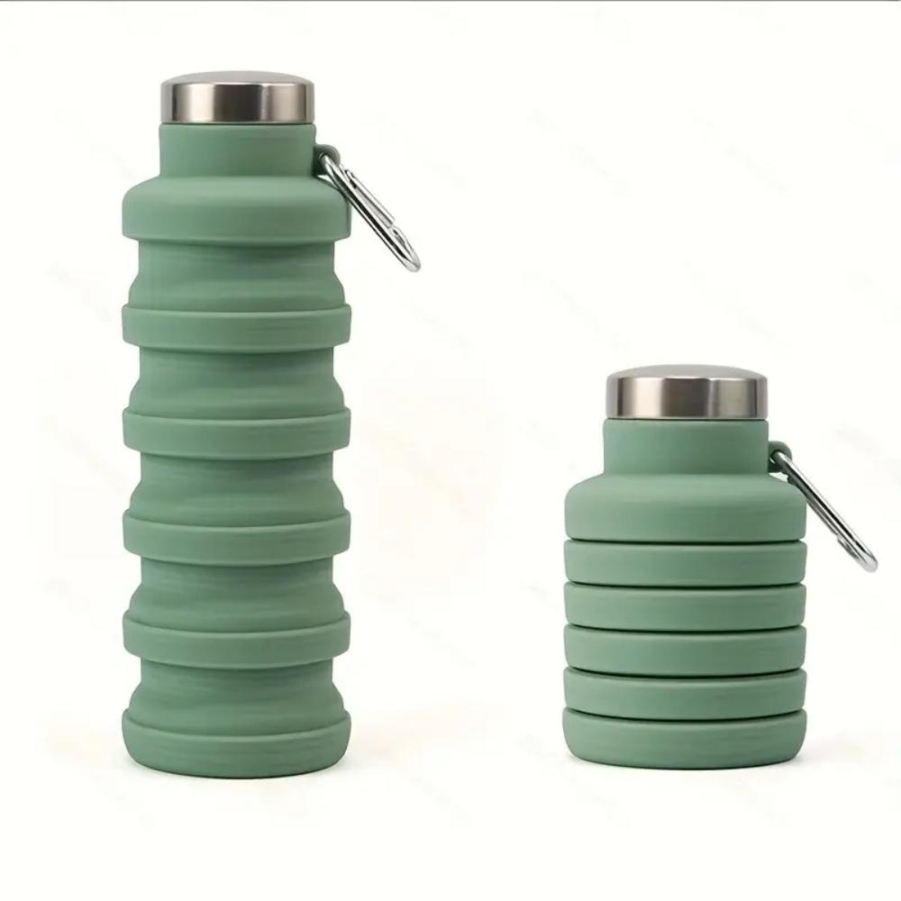 1pc Collapsible Water Bottle, Reuseable BPA Free Silicone Foldable Bottles Portable Hiking Cup For Outdoor Mountaineering Tours