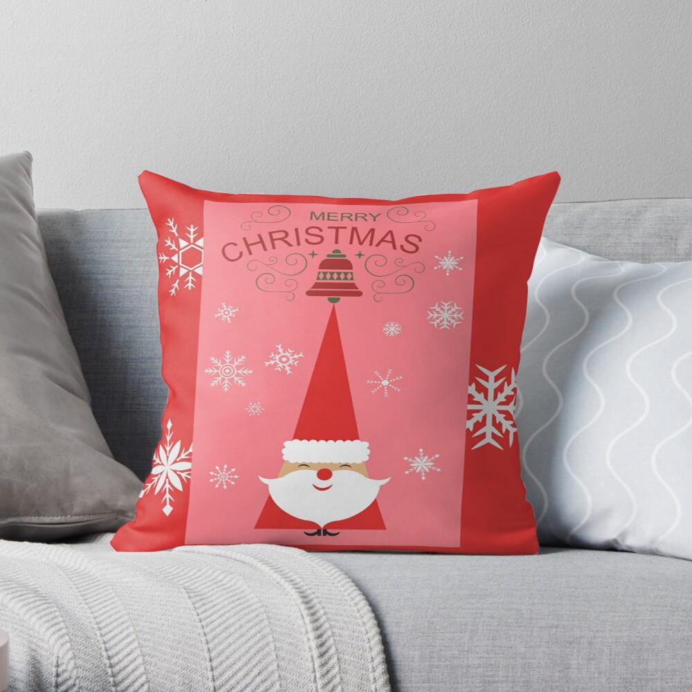 Christmas Theme Decorative Print Pattern Cushion Cover Home Living Room Sofa Decoration Square Polyester Pillow Pillow Cover