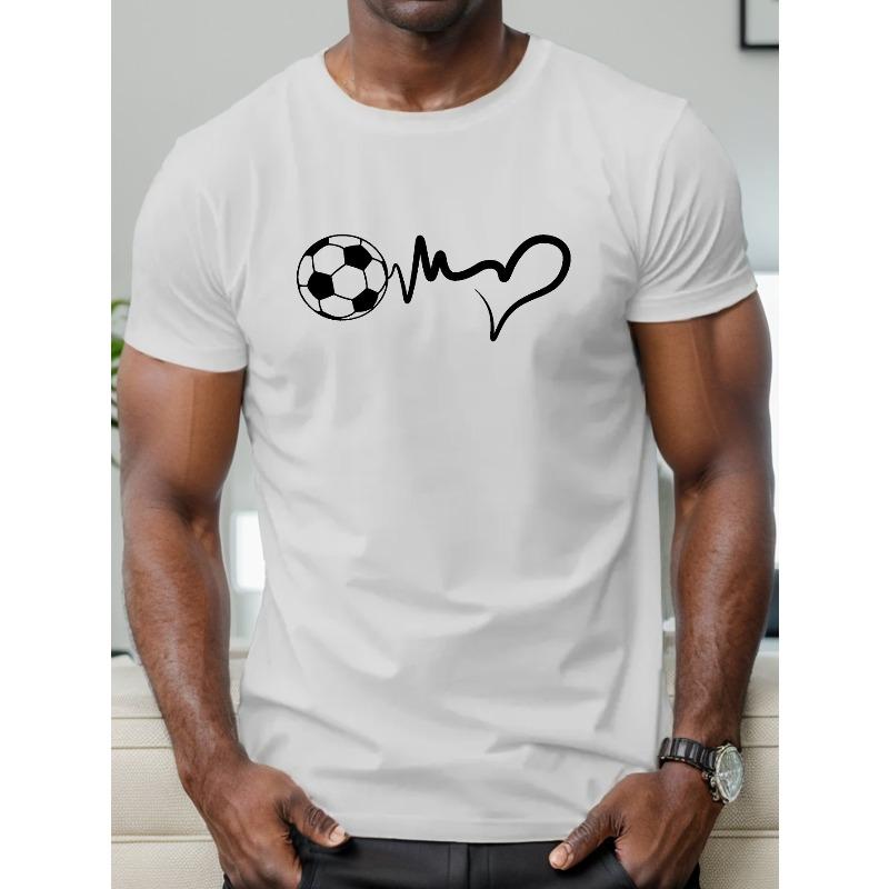 

Европейский размер Четыре сезона Мужская Футбол Сердце Геометрический узор Футболка - Белый Черный Принт, Дышащая Круглый вырез Короткий рукав Повседневная рубашка S белый