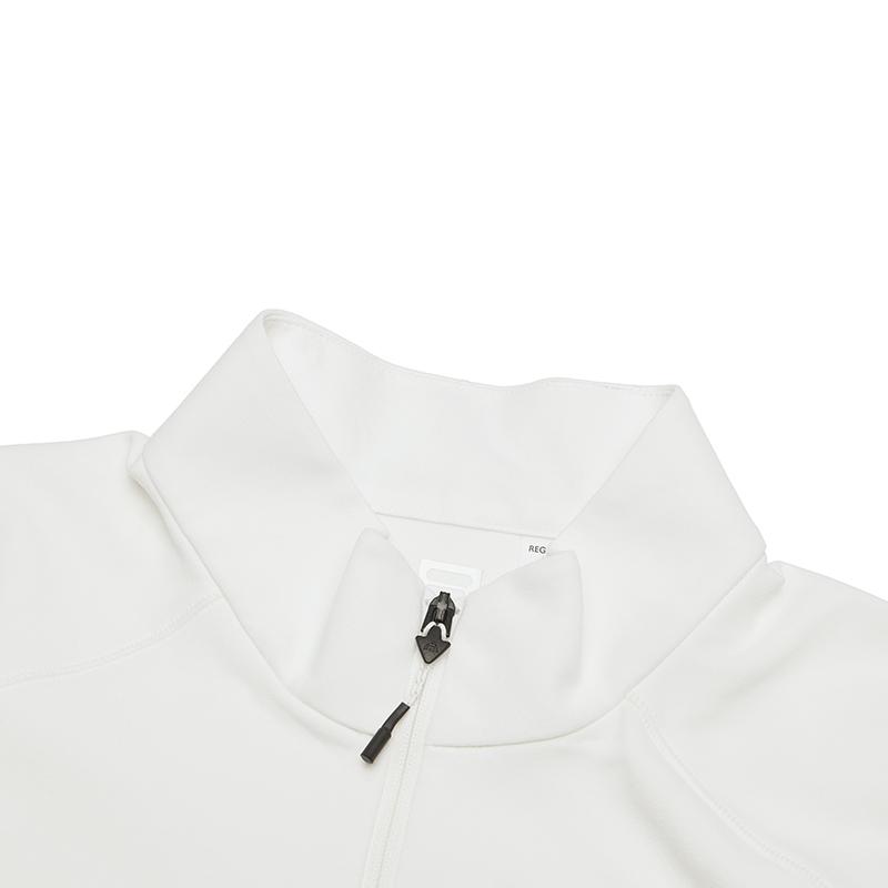 Fila Fleece Half-Zip Knit Long Sleeve T-Shirt Men Tops Snow-White A11M517202FWT