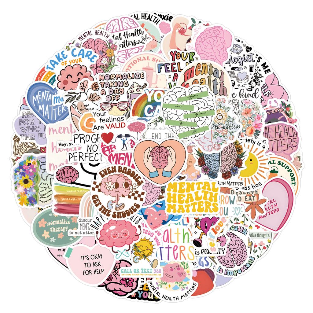 110 Graffiti-Sticker für psychische Gesundheit Roller Laptop DIY-Sticker