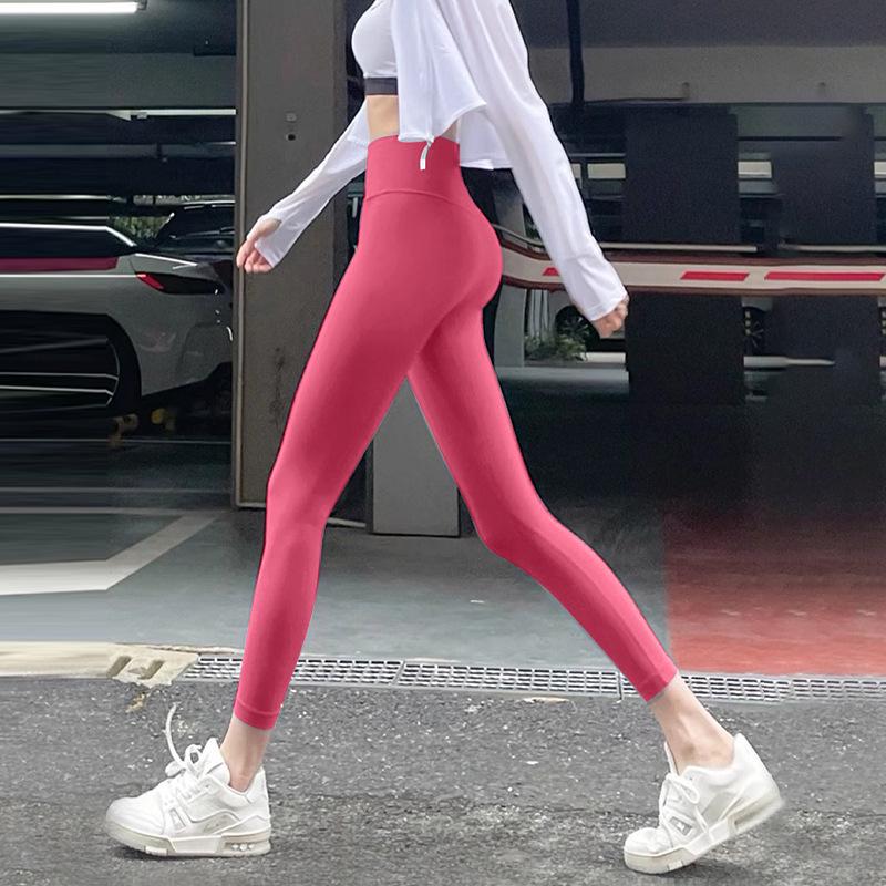 Высокопосадочные леггинсы для йоги с эффектом второй кожи, контролем живота и подтягиванием ягодиц M