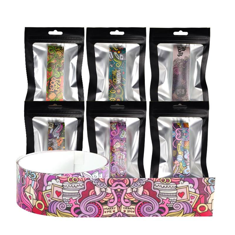 Pickleball Paddle Edge Protection Strip Graffiti Cool Pattern Edge Tape Paddle Frame Protector Anti-Chip Edge Protective Strip