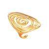 Stainless Steel Open Spiral Ring: Adjustable Hollow Titanium Design for Women