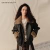 GREEN BELT Women's Shearling Motorcycle Jacket