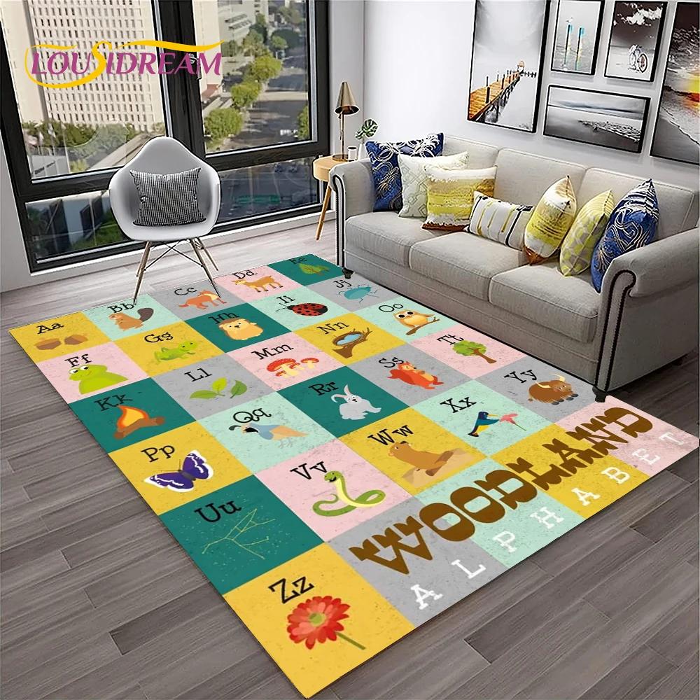 Alphabet ABC Early Education Cartoon Children Crawling Carpet Rug for Bedroom Living Room Sofa Decoration,Large Decor Floor Mat