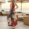 Women's Sleeveless Flared Maxi Dress,Lightweight Elegant Long Dress for Daily Commute,Beach Vacation,Casual Wear