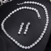 CMM haute qualité AAA multicolore cubique zircone collier ras du cou boucles d'oreilles ensembles