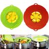 2 Pezzi Tappo Anti-Sversamento Copri Pentola Protezione Anti-Trabocco Tappo in Silicone per Pentola Schermature Anti-Schizzi Strumento da Cucina Multifunzione Verde