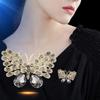 Elegant Vintage Butterfly Brooch With Rhinestones Accent For Women Fashion Animal Badge Wedding Party Accessory