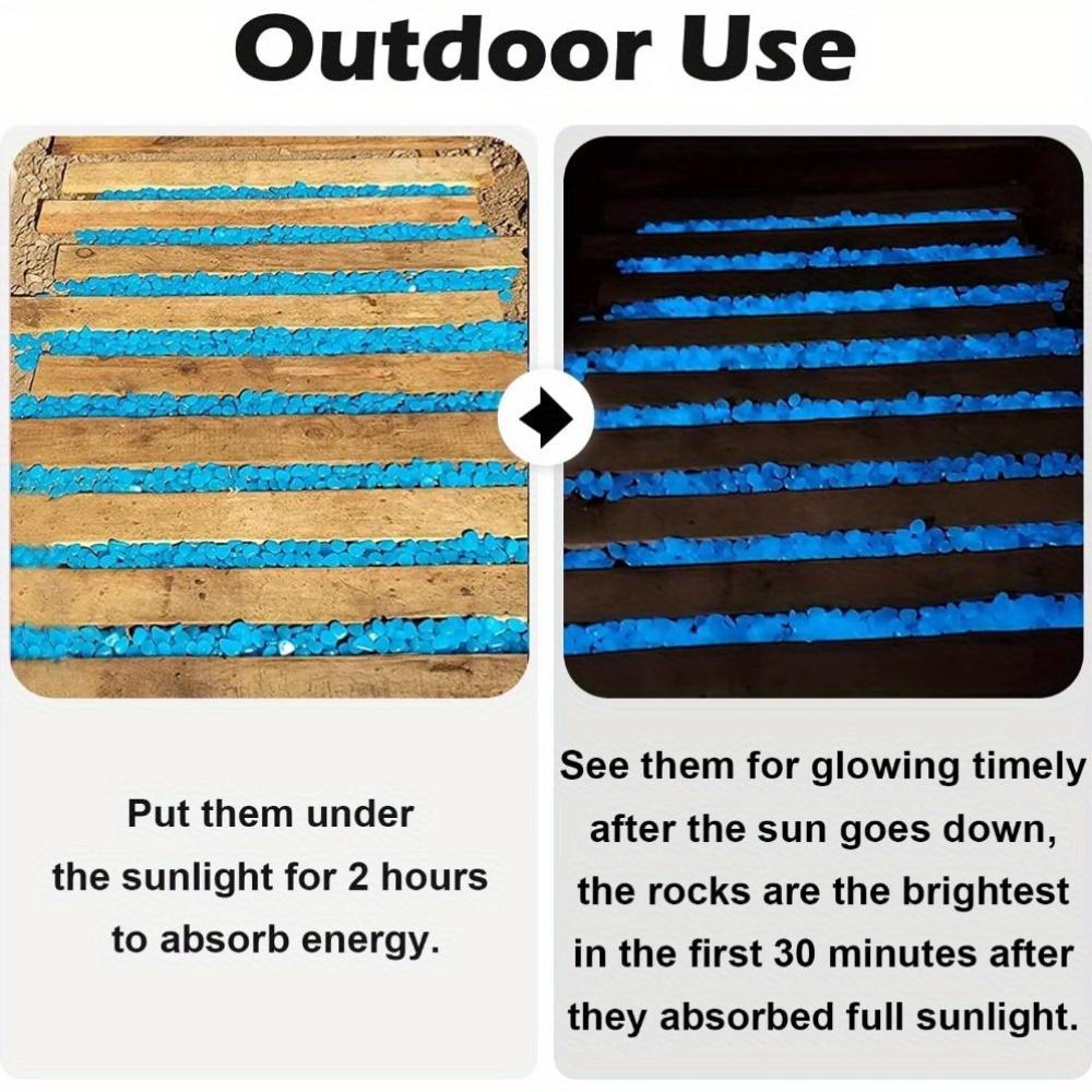 500 Pieces Luminous Blue Stones | Outdoor Garden Pathway Decor, Landscape Lighting for Potted Plants and Aquascapes, Made of Plastic