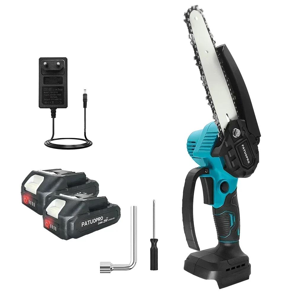 6inch Brushless Electric Chain Saw Cordless Portable Tree Branch Logging Chainsaw Woodworking Garden Tool For Makita 18V Battery