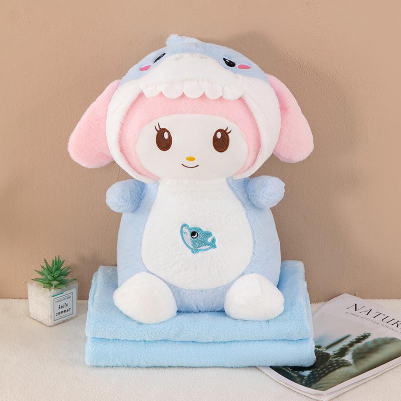 

Милая мультяшная подушка-плед 2 в 1, плюшевый мягкий флисовый дорожный плед, уютный раскладной комфорт для детей и взрослых, идея подарка для любителей аниме 160*110см throw pillow + blanket