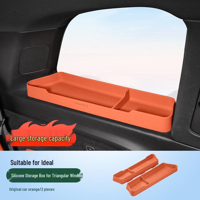 

Li Auto L6-L9 Rear Seat Storage Box Silicone Mat - Triangle Window Decorative Car Accessory
