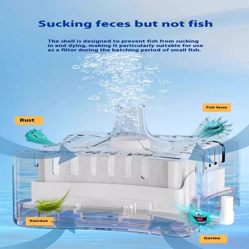 Mini Aquarium Filter Aerator 2-In-1 Pneumatic Filter Fish Tank Air Stone Oxygen Pump Water Cleaning Aquarium Accessories