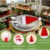5/100PCS Mini Santa Hat Creative Wine Bottle Covers Lollipop Cap Xmas Tree Ornaments Christmas Dinner Table Decor New Year Gifts