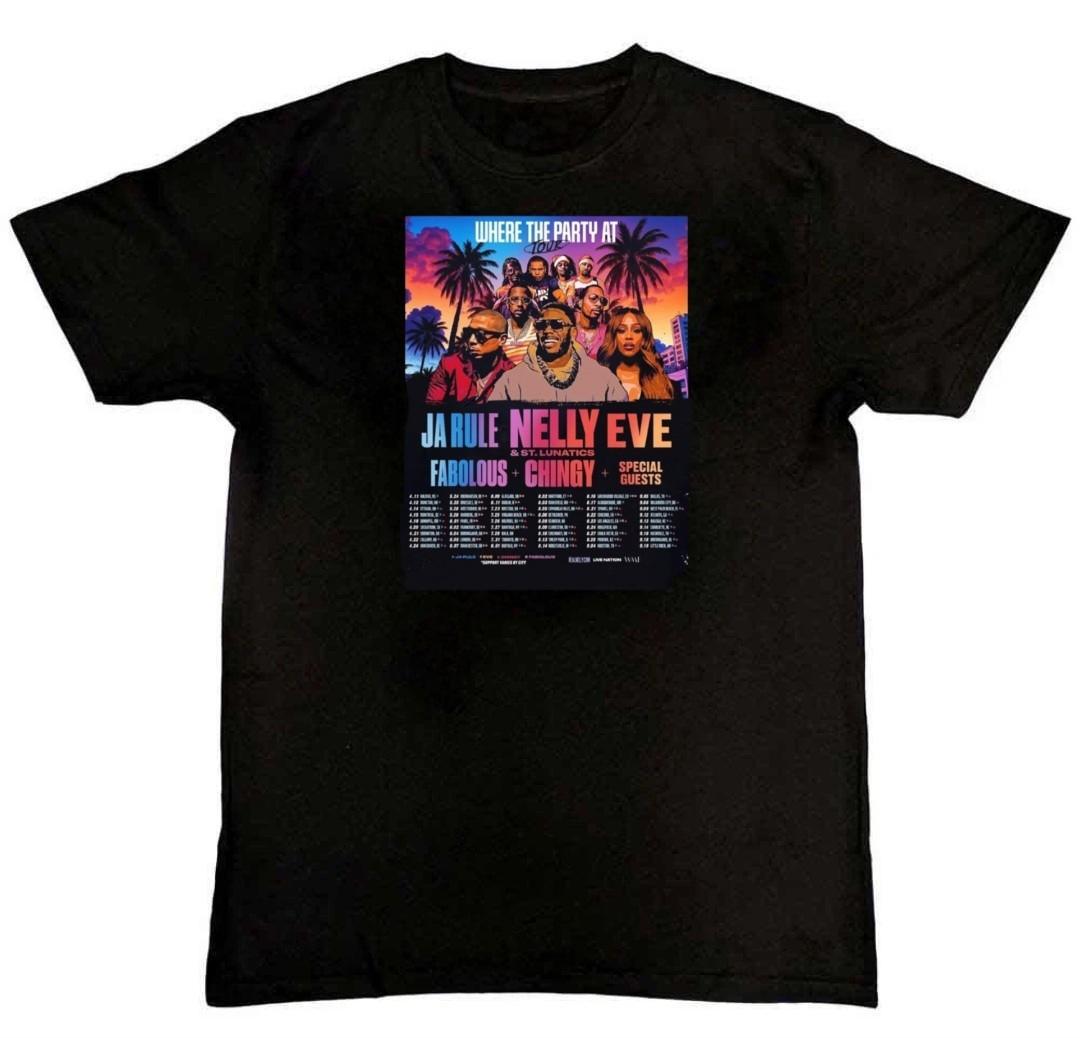 Nelly On Tour Where The Party Graphic Print MensT-Shirt XXXL