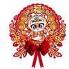 Traditional New Year Lucky Character Stickers Red Door Couplet Ornaments  Window Decoration