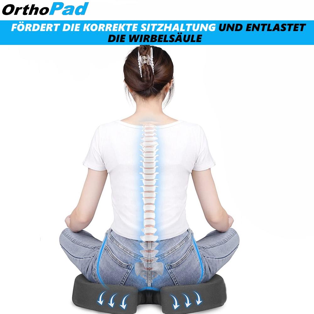 OrthoPad Sitzkissen Orthopädisches Steißbeinkissen Stuhlkissen Sitzerhöhung Foam