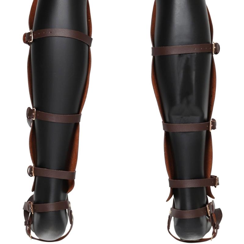 Mittelalterliche Gamaschen Ritter Stiefelüberzüge Gamaschen Kunstleder Beinschützer Renaissance Kostümzubehör für Damen Herren Geschenke