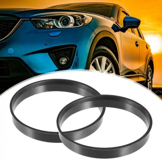 70.1mm OD to 66.1mm ID Universal Car Hub Centric Rings Plastic Black - Pack of 4