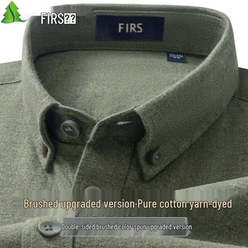 Sugiyama Herren Zweifach aufgerautes Reines Baumwoll Flanellhemd