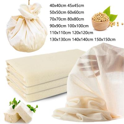 1 Stück großes weißes Baumwollgaze-Käsetuch, wiederverwendbares Musselin-Tuch zum Abseihen, Kochen, Tofu, Käseherstellung, Backen