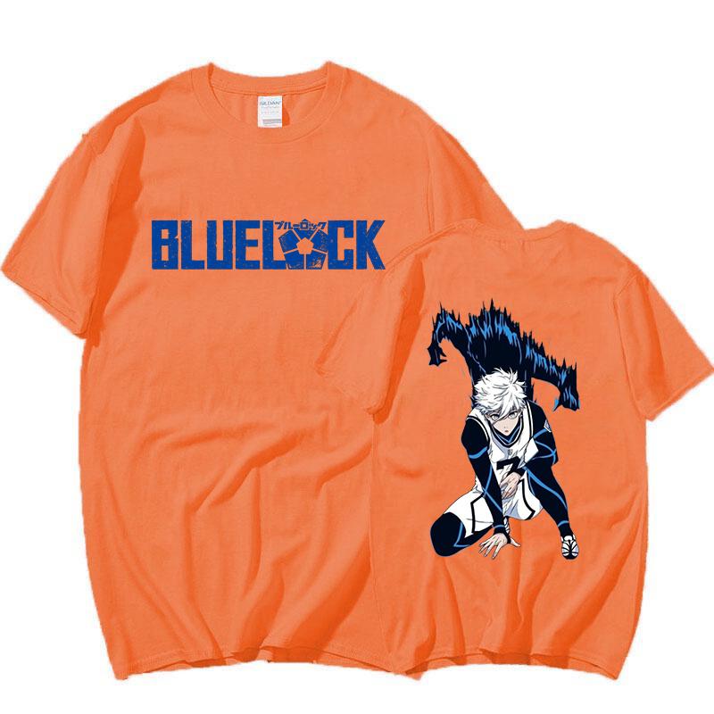 New Anime BLUE LOCK Nagi Seishiro Printing T-shirt Fashion Unisex Short Sleeve Summer Cool Hip Hop Top Tee