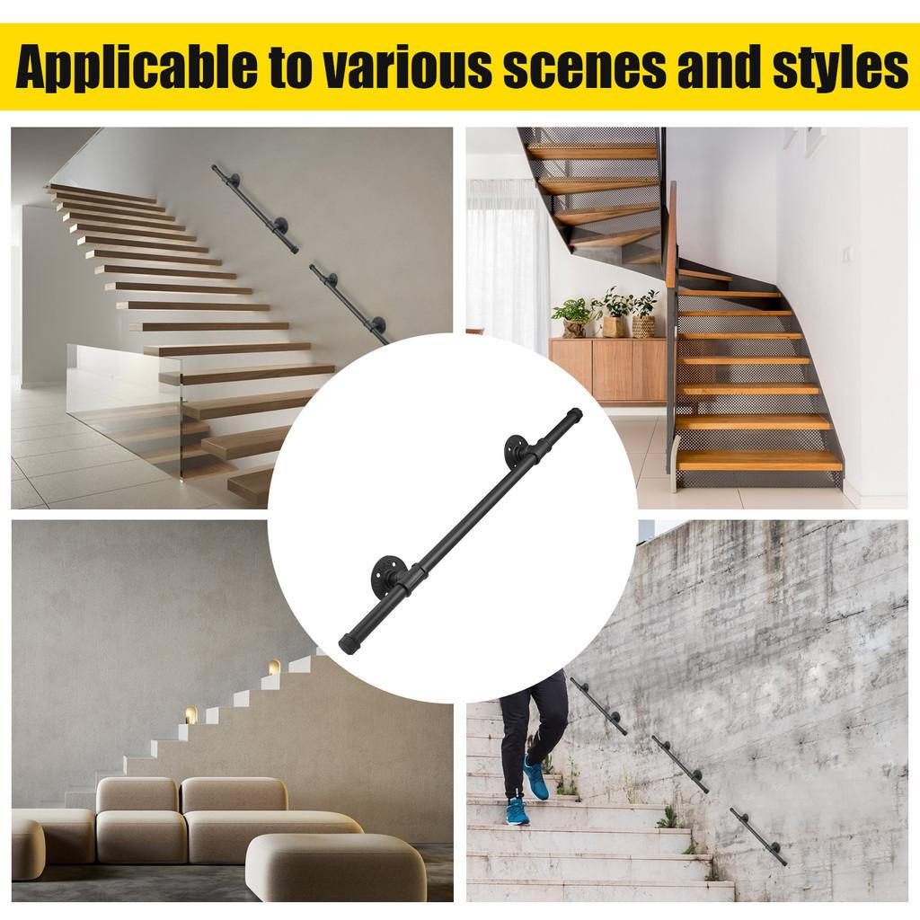 Stairs Steps Metal Handrails Non-Slip Easy Install Stairs Porch Deck Hand Rail Outdoor Indoor Stairs Porch Deck Hand Rail