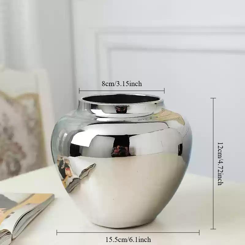 

Home living room TV cabinet wine cabinet decoration ornaments simple fashion soft work art ceramic gold-plated silver vase