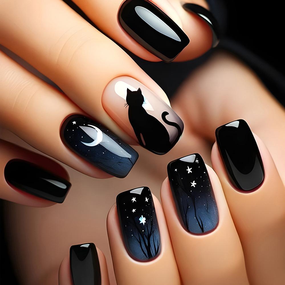 24 pz/set Quick Nails Glitter Bianco Gradiente Nail Art French Unghie Indossabili Adesivi per Unghie Rimovibili Impermeabili Unghie Finte