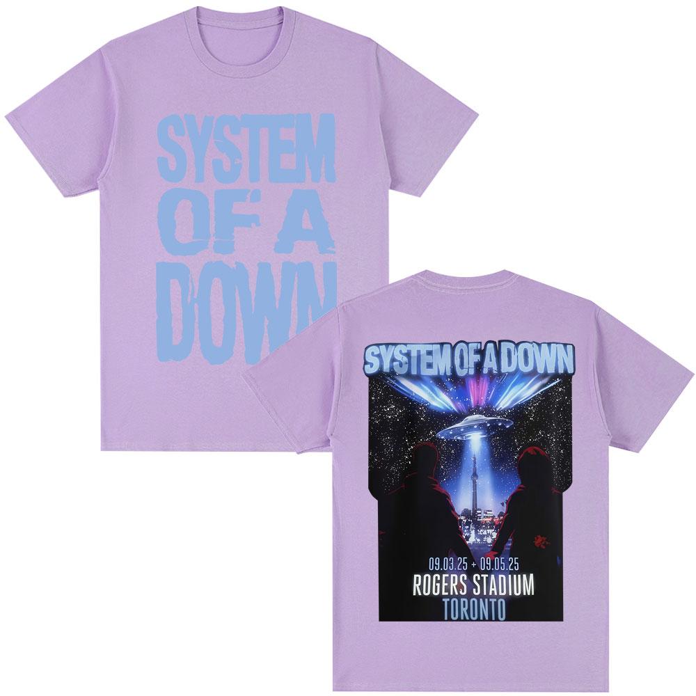 Rock Band System of A Down Tour Graphic T-shirt Men's Clothing Vintage Fashion Hip Hop T Shirts Loose Cotton T-Shirts Fans Gifts