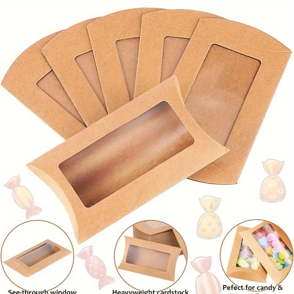 35pcs Creative Pillow Window Wedding Candy Boxes Exquisite Compact Gift Boxes Kraft Paper Box Cookie Box Packaging Box Wedding Gift Box Wedding Stuff