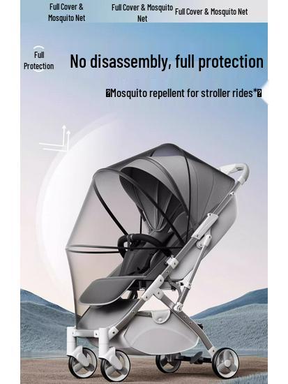 Rundes T6 Universelles Kinderwagen-Moskitonetz & Sonnenschutz mit Kühlmatte Zubehör