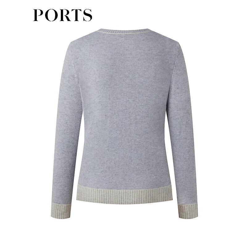 PORTS Women's Wool Cashmere Long Sleeve Round Neck Pullover