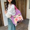 2025 New Korean Plaid Shoulder Tote for Women - Large Capacity Vest Design for Students