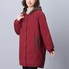 2024 Women's Mid-Length Fleece-Lined Cotton Coat - Plus Size, Loose Fit, Warm Winter Jacket for Middle-Aged Women