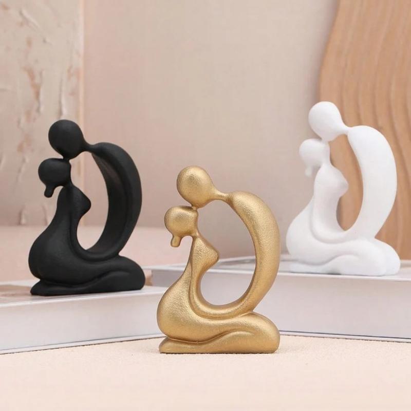 1Pc Nordic Modern Art Ins Style 3 Colors Kiss Couple Resin Crafts Decoration Ornaments Home Bedroom