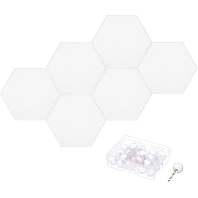 PATIKIL Felt Bulletin Board, 12"x10", 6 Packs Self Adhesive Hexagon Felt Tiles for Sound Proofing Wall Panels for Home Office Recording Studio,Game