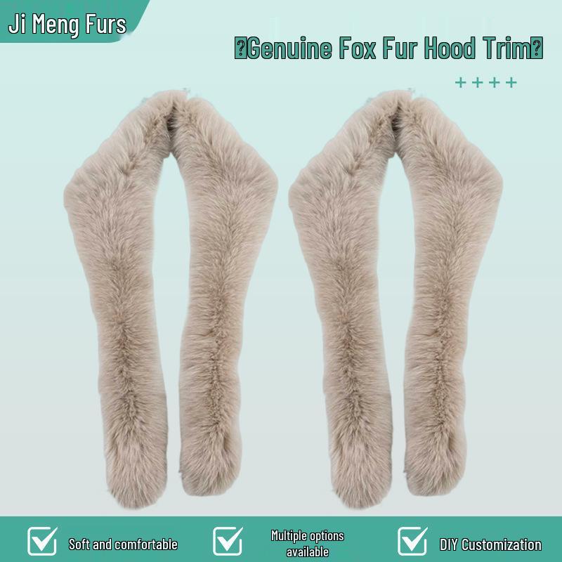 

Genuine Large Fox Fur Collar Hanfu Cloak - Natural Fur DIY Accessory 1.5m Light Camel