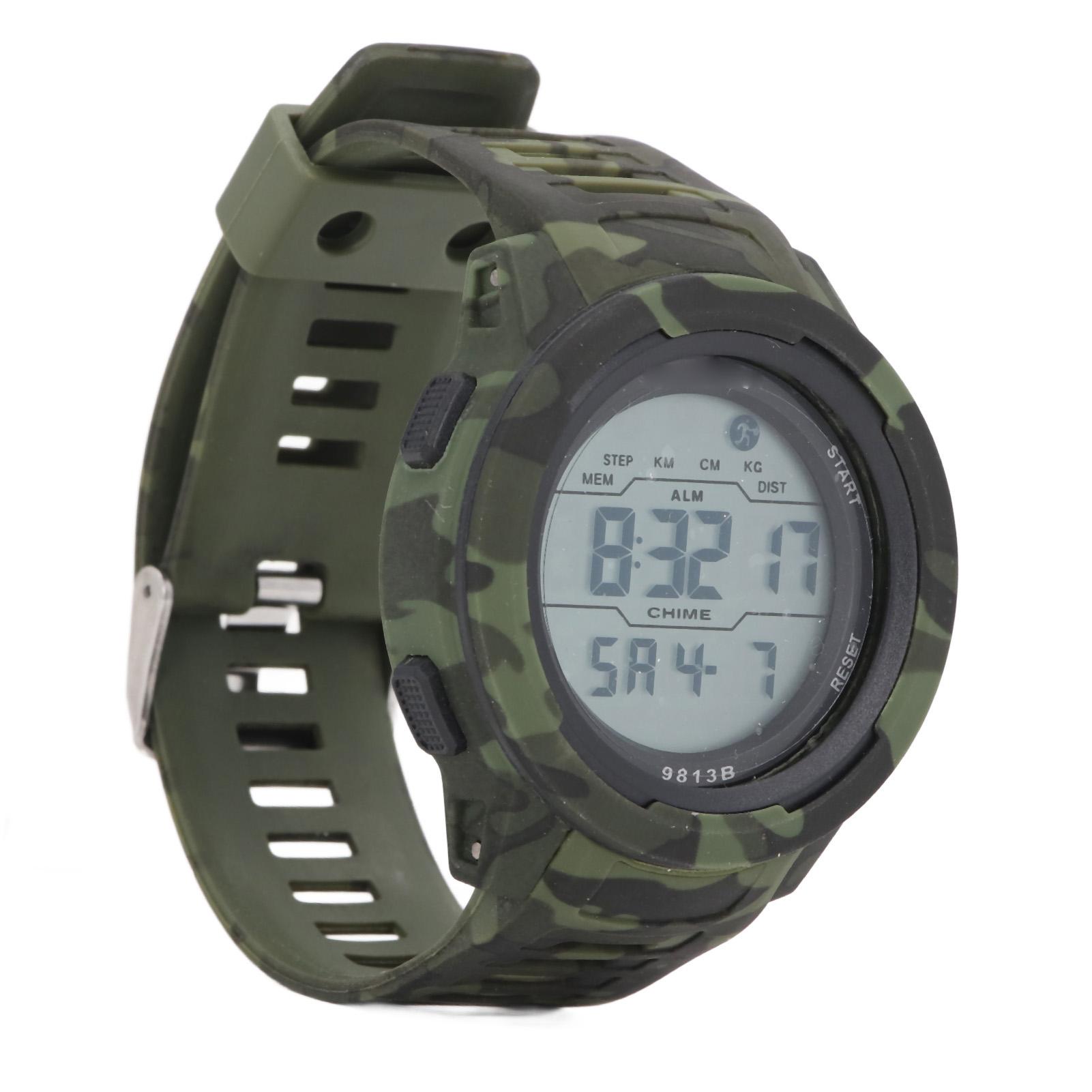 

Мужские цифровые спортивные часы 50 м водонепроницаемые часы со светодиодной подсветкой камуфляжные часы для мужчин